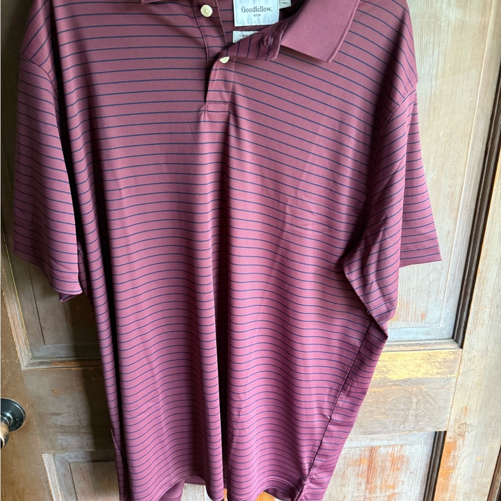 Goodfellow & Co Maroon Stripe Polo Shirt Casual Style